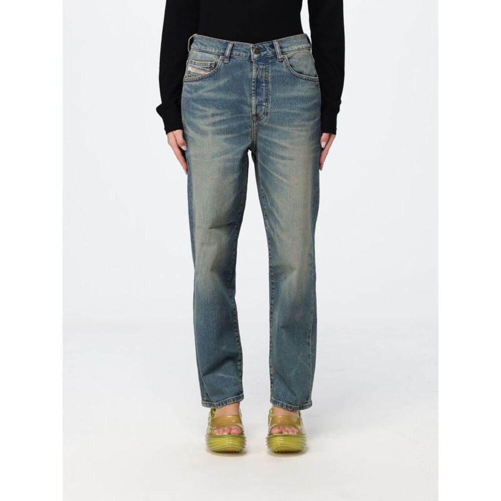 Diesel Women D-Went Diesel Mid-Rise Straight Jeans In Cotton Denim